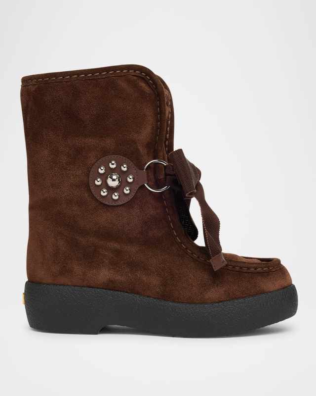 Suede Sheep Shearling Snow Booties